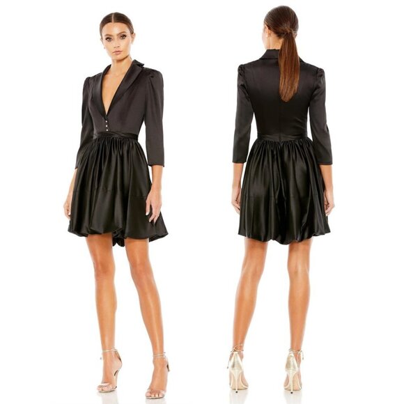 MAC DUGGAL Blazer Cocktail Dress in Black Size US 4 - Picture 1 of 8